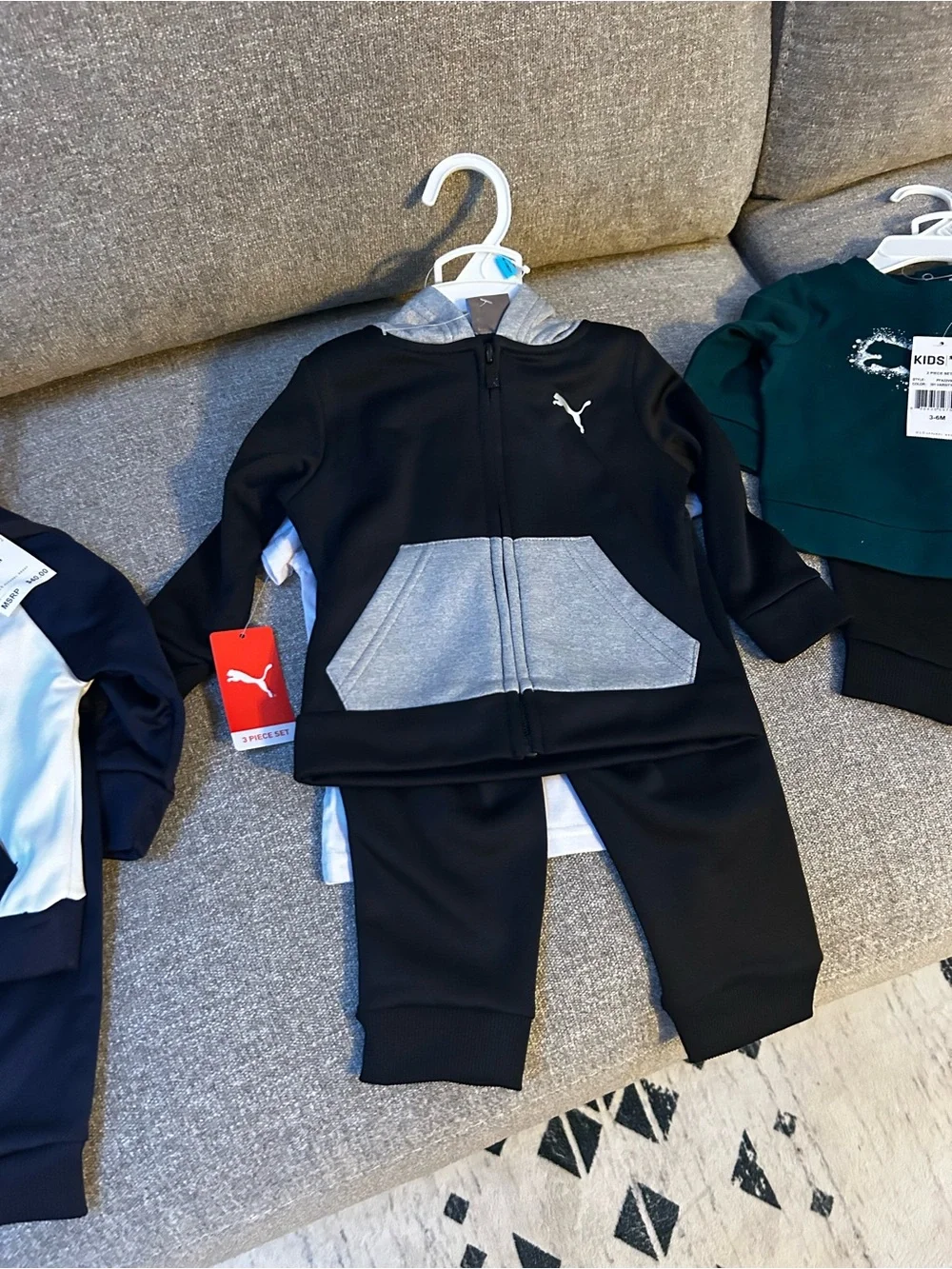 Puma Black & Gray Hoodie and Joggers Kids Set - Picture 6 of 7